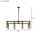 GobekUsa 8-Light Bronze Island Lamp with Metallic Exposed Bulbs - Bedroom Hanging Light