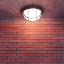 GobekUsa Bronze Metal Glass Outdoor Ceiling Lamp Flush Mount Waterproof Retro Yard Light