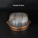 GobekUsa Bronze Metal Glass Outdoor Ceiling Lamp Flush Mount Waterproof Retro Yard Light