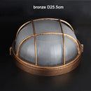 GobekUsa Bronze Metal Glass Outdoor Ceiling Lamp Flush Mount Waterproof Retro Yard Light