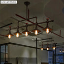 GobekUsa Industrial Style Wrought Iron 3/5 Lights Island Light Fixture for Restaurant