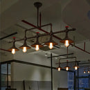 GobekUsa Industrial Style Wrought Iron 3/5 Lights Island Light Fixture for Restaurant