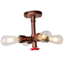 GobekUsa Industrial Water Pipe Ceiling Light Fixture for Living Room and Restaurant Decor