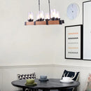 GobekUsa Industrial Brown Island Lighting with Clear Glass Cylinder Shades - 3/6 Lights - Perfect for Dining Rooms