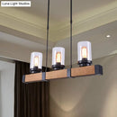 GobekUsa Industrial Brown Island Lighting with Clear Glass Cylinder Shades - 3/6 Lights - Perfect for Dining Rooms