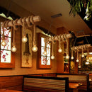 GobekUsa Industrial Brown Pendant Light with 4 Rope Lights - Perfect for Restaurants and Warehouses