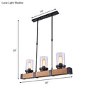 GobekUsa Industrial Brown Island Lighting with Clear Glass Cylinder Shades - 3/6 Lights - Perfect for Dining Rooms