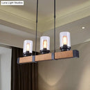 GobekUsa Industrial Brown Island Lighting with Clear Glass Cylinder Shades - 3/6 Lights - Perfect for Dining Rooms