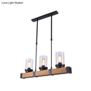 GobekUsa Industrial Brown Island Lighting with Clear Glass Cylinder Shades - 3/6 Lights - Perfect for Dining Rooms
