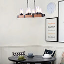 GobekUsa Industrial Brown Island Lighting with Clear Glass Cylinder Shades - 3/6 Lights - Perfect for Dining Rooms