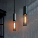 GobekUsa Industrial Cement Metal Pendant Light for Home & Dining, LED Hanging Lamp