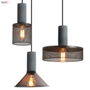 GobekUsa Industrial Cement Metal Pendant Light for Home & Dining, LED Hanging Lamp
