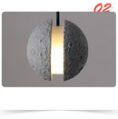 GobekUsa Industrial Cement Pendant Lights - Retro Moon Star Chandelier Fixture