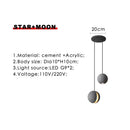 GobekUsa Industrial Cement Pendant Lights - Retro Moon Star Chandelier Fixture