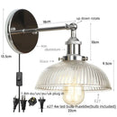 GobekUsa Clear Glass LED Wall Sconce | Industrial Rural Stair Light Fixtures