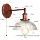 GobekUsa Clear Glass LED Wall Sconce | Industrial Rural Stair Light Fixtures