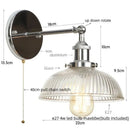 GobekUsa Clear Glass LED Wall Sconce | Industrial Rural Stair Light Fixtures
