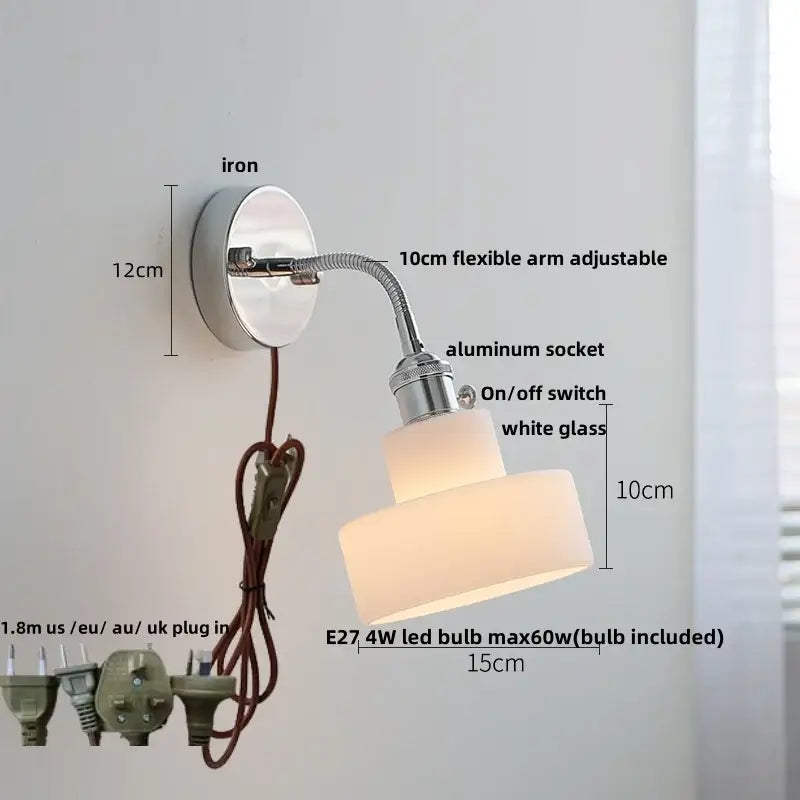 GobekUsa LED Wall Lamp Sconce with Pull Chain Switch and Flexible Arm, photo 11 of 22