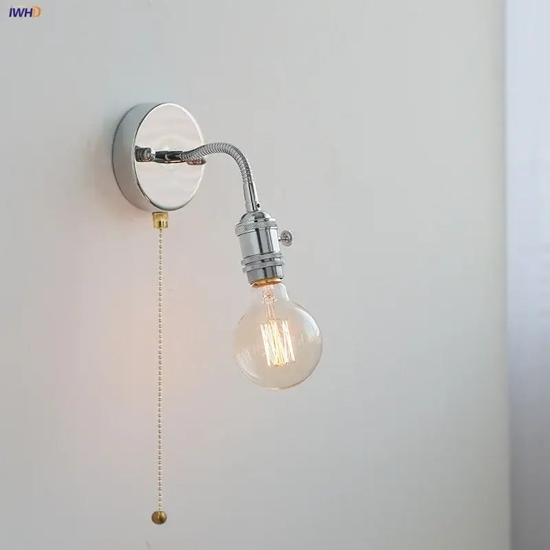 GobekUsa LED Wall Lamp Sconce with Pull Chain Switch and Flexible Arm