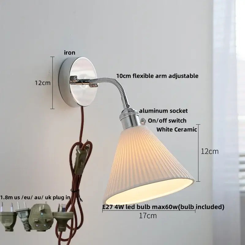 GobekUsa LED Wall Lamp Sconce with Pull Chain Switch and Flexible Arm, photo 21 of 22