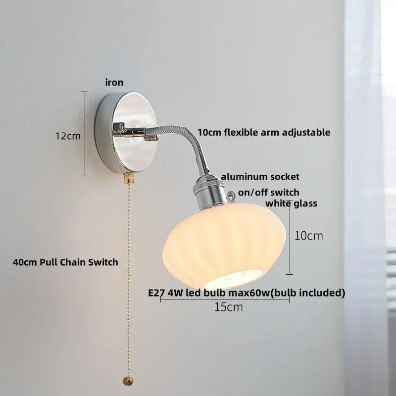 GobekUsa LED Wall Lamp Sconce with Pull Chain Switch and Flexible Arm, photo 17 of 22