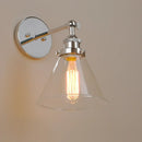 GobekUsa Funnel Glass Shade Wall Sconce Light Fixture - Modern Metal Lamp for Bedroom, Bathroom