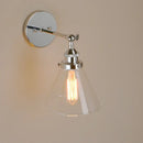 GobekUsa Funnel Glass Shade Wall Sconce Light Fixture - Modern Metal Lamp for Bedroom, Bathroom