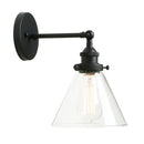 GobekUsa Funnel Glass Shade Wall Sconce Light Fixture - Modern Metal Lamp for Bedroom, Bathroom