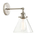 GobekUsa Funnel Glass Shade Wall Sconce Light Fixture - Modern Metal Lamp for Bedroom, Bathroom
