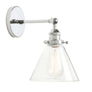 GobekUsa Funnel Glass Shade Wall Sconce Light Fixture - Modern Metal Lamp for Bedroom, Bathroom