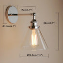 GobekUsa Funnel Glass Shade Wall Sconce Light Fixture - Modern Metal Lamp for Bedroom, Bathroom
