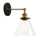 GobekUsa Funnel Glass Shade Wall Sconce Light Fixture - Modern Metal Lamp for Bedroom, Bathroom
