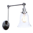 Industrial chrome wall sconce bedroom swing arm glass lamp by Decorbites