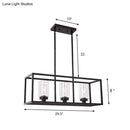 GobekUsa Industrial Clear Glass Pendant with Cylinder Shade, 3/5 Lights, Dinette Up/Down Island Lamp in Black