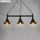 GobekUsa Industrial Cone Pendant Light - 3-Light Black Wrought Iron Hanging Lamp for Dining Room
