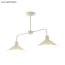 GobekUsa Industrial Conic Pendant Light - Black/White, Stylish Metallic, 2 Heads with Angle Arm - Perfect for Kitchen Island Lighting