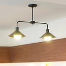 GobekUsa Industrial Conic Pendant Light - Black/White, Stylish Metallic, 2 Heads with Angle Arm - Perfect for Kitchen Island Lighting
