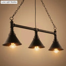 GobekUsa Industrial Conical 3-Head Black Hanging Ceiling Light for Restaurants