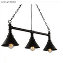 GobekUsa Industrial Conical 3-Head Black Hanging Ceiling Light for Restaurants