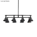 GobekUsa Industrial Conical Iron Pendant Light with 8 Bulbs for Wine Bar - Black/Rust
