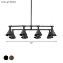 GobekUsa Industrial Conical Iron Pendant Light with 8 Bulbs for Wine Bar - Black/Rust