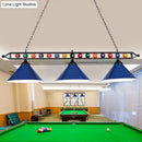 GobekUsa Industrial Conical Metal Billiard Lamp with Country Club Island Light & Rolled Edge