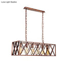 GobekUsa Industrial Cross-Framed Dining Room Island Light with 6 Rustic Metal Lights