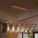 GobekUsa Industrial Cross-Framed Dining Room Island Light with 6 Rustic Metal Lights