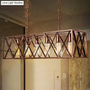 GobekUsa Industrial Cross-Framed Dining Room Island Light with 6 Rustic Metal Lights