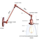 GobekUsa Adjustable Glass Swing Arm LED Wall Sconce with Pull Chain Switch