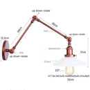 GobekUsa Adjustable Glass Swing Arm LED Wall Sconce with Pull Chain Switch