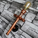 GobekUsa Industrial Iron Pipe Wall Sconce: Loft Decor, Steampunk Lamp for Living Room
