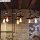 GobekUsa Rustic Metal Island Lamp with 6 Lights - Open Bulb Pendant Lighting for Dining Room with Gear Deco