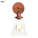 GobekUsa Loft Clear Glass Rustic LED Wall Light - Industrial Style Iron Wall Lamp